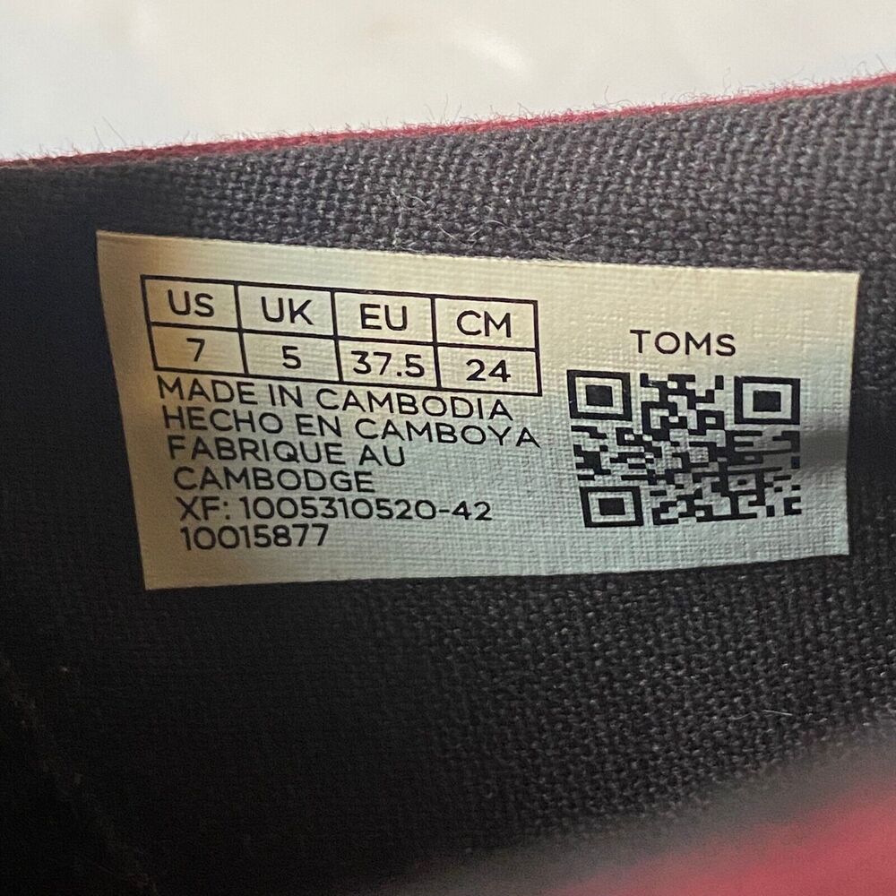 Toms Shoes Women's Size 7 Cabernet Canvas Alpargata Boardwalk NWT ๐คฉ HOST PICK! - Picture 8 of 14